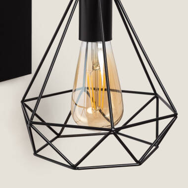 Image of Edit Sardo Geometric Wall Light With Wood Detail- Black