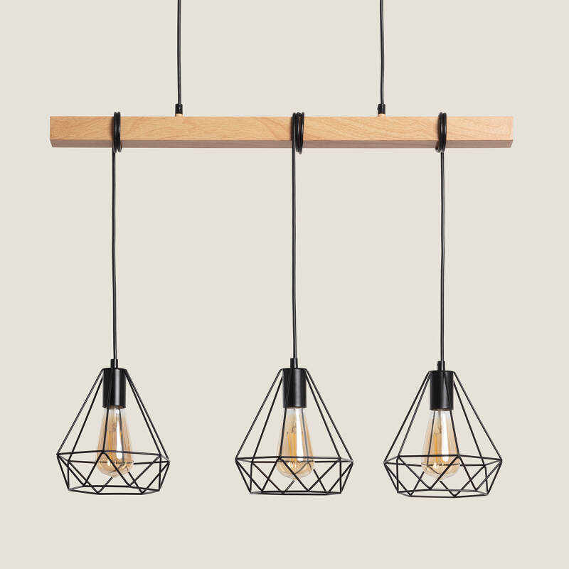 Image of Edit Sardo 3 Light Geometric Ceiling Bar Pendant Light