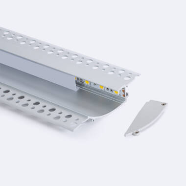 Image of Plaster-in Recessed 2m Aluminium Profile with Continuous Cover for LED Strip