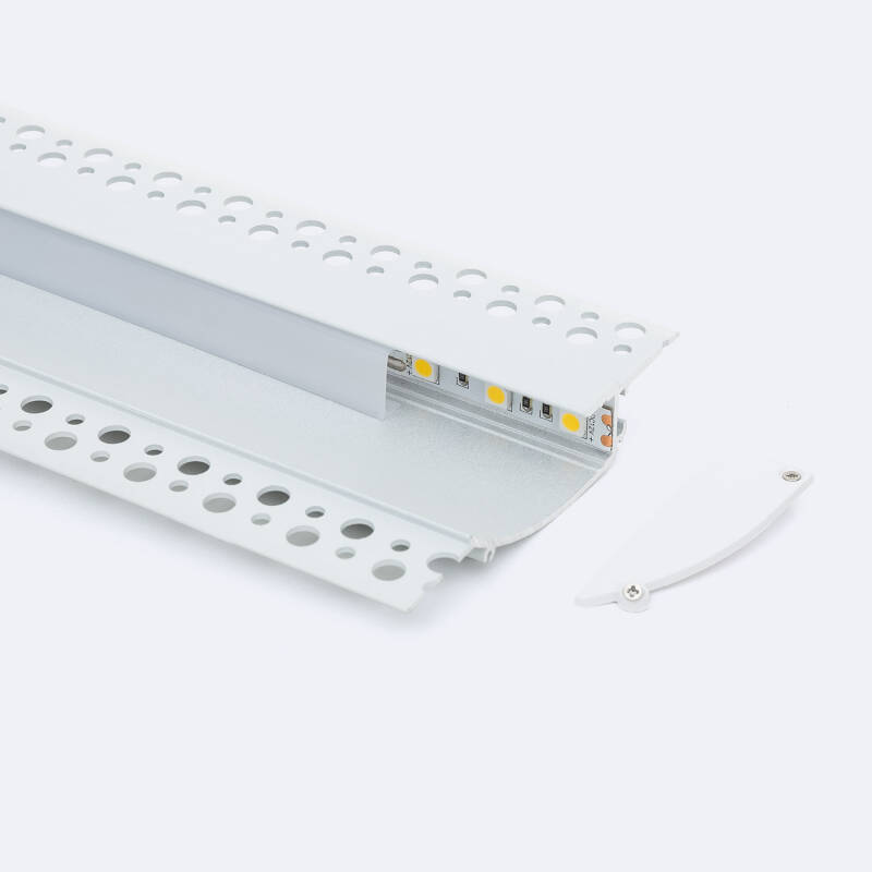 Image of Plaster-in Recessed 2m Aluminium Profile with Continuous Cover for LED Strip
