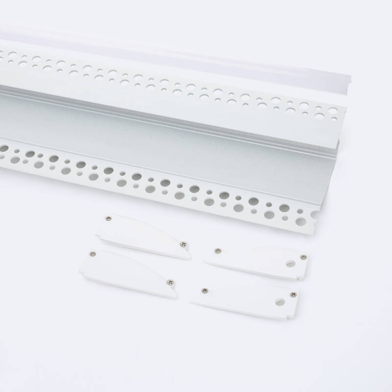 Image of Plaster-in Recessed 2m Aluminium Profile with Continuous Cover for LED Strip