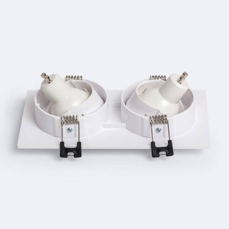 Image of Square Tilting Downlight Cutout 75x150 mm with 6W LED Bulb - GU10