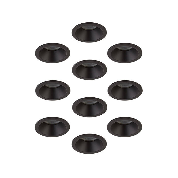 Image of Envirolight Slimline Deep Recessed IP65 Fixed Downlight - Matt Black