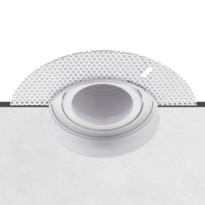 Image of Trimless Plaster-In Tiltable Downlight - White