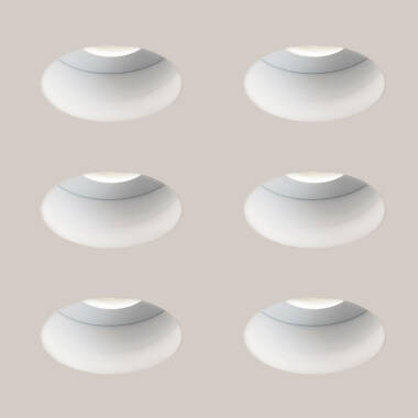 Astro Trimless Slimline Plaster-In Round Fire Rated IP65 Fixed Downlight - Pack of 6