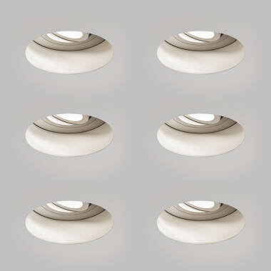 Astro Trimless Plaster-In Round Fire Rated Adjustable Downlight - Pack of 6