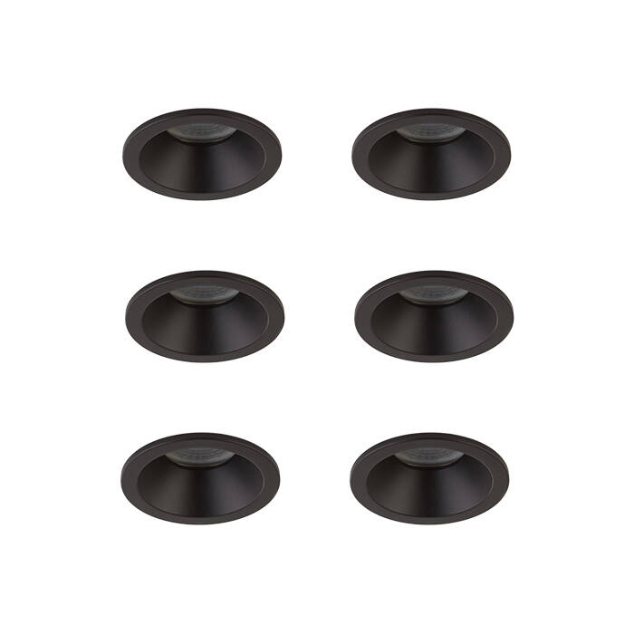 Image of Envirolight Slimline Deep Recessed IP65 Fixed Downlight - Matt Black