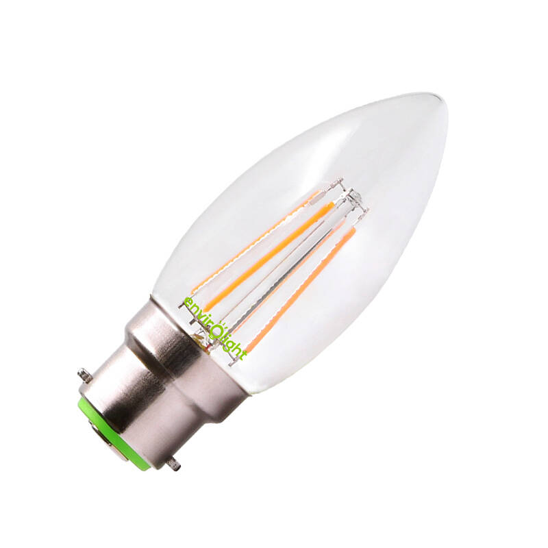 Image of Envirolight 4W Warm White Dimmable LED Decorative Filament Candle Bulb