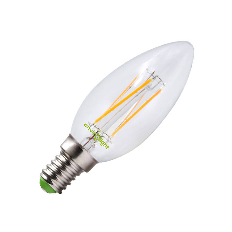 Image of Envirolight 4W Very Warm White Dimmable 470lm LED Decorative Filament Candle Bulb