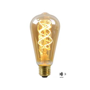 Lucide 4W Very Warm White LED Decorative Filament Squirrel Cage Bulb with Dusk to Dawn Sensor