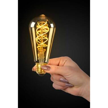 Image of Lucide 4W Very Warm White LED Decorative Filament Squirrel Cage Bulb with Dusk to Dawn Sensor