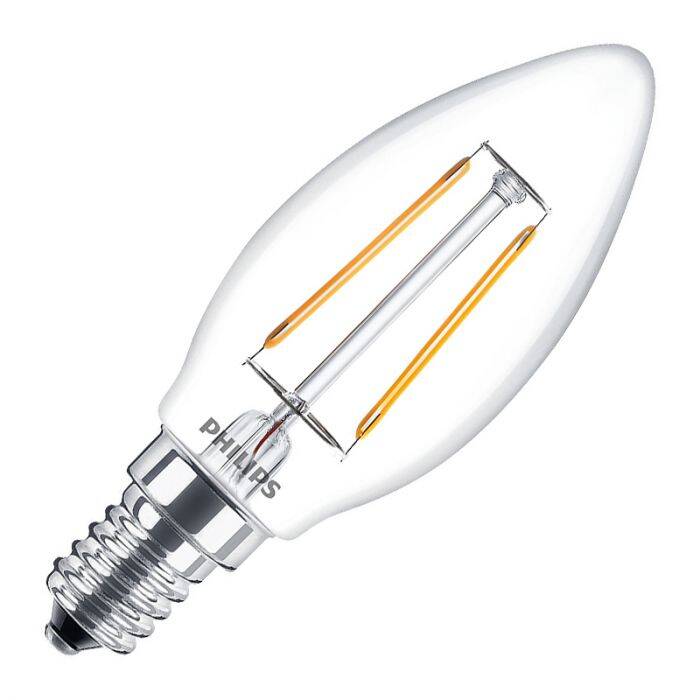 Image of Philips CorePro 2W Warm White LED Filament Candle Bulb