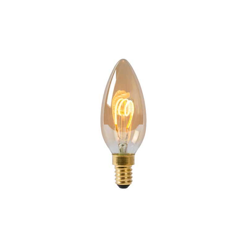 Image of lucide 3W Very Warm White Dimmable LED Decorative Filament Candle Bulb