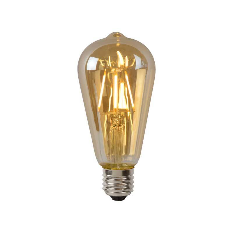Image of Lucide ST64 5W Amber LED Dimmable Decorative Filament Squirrel Cage Bulb