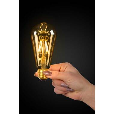 Image of Lucide ST64 5W Amber LED Dimmable Decorative Filament Squirrel Cage Bulb
