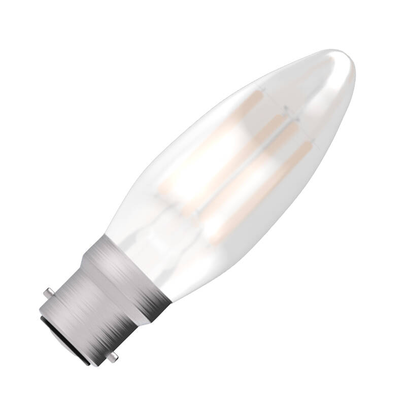 Image of Bell 4W Warm White 470lm LED Dimmable Decorative Filament Satin Candle Bulb
