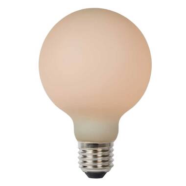 Image of Lucide 8W LED Dimmable Opal Decorative Filament 80mm Globe Bulb - Screw Cap