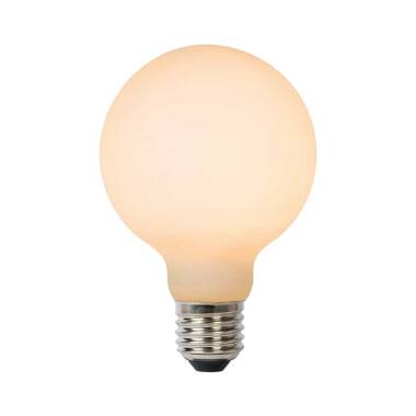 Lucide 8W LED Dimmable Opal Decorative Filament 125mm Globe Bulb - Screw Cap