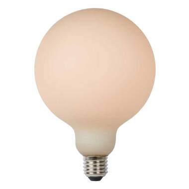 Image of Lucide 8W LED Dimmable Opal Decorative Filament 125mm Globe Bulb - Screw Cap