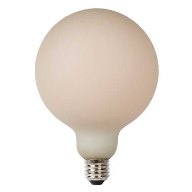 Image of Lucide 8W LED Dimmable Opal Decorative Filament 125mm Globe Bulb - Screw Cap