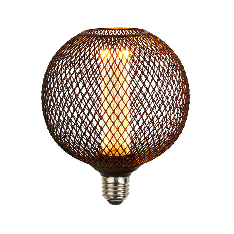 Image of Searchlight 3.5W LED Dimmable Wire Mesh Effect Globe in Black - Screw Cap