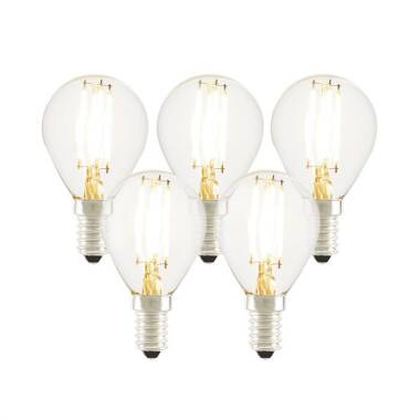 Tagra 4W Dimmable LED Decorative Filament Golf Ball Bulb - Small Screw Cap - Pack of 5
