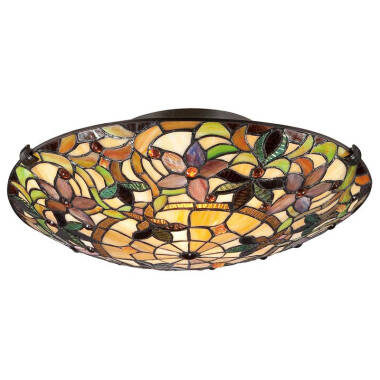 Image of Quoizel Tiffany Kami 2 Light Flush Ceiling Light