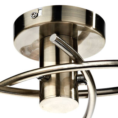 Image of Dar Seattle 3 Light Glass Semi-Flush Ceiling Light