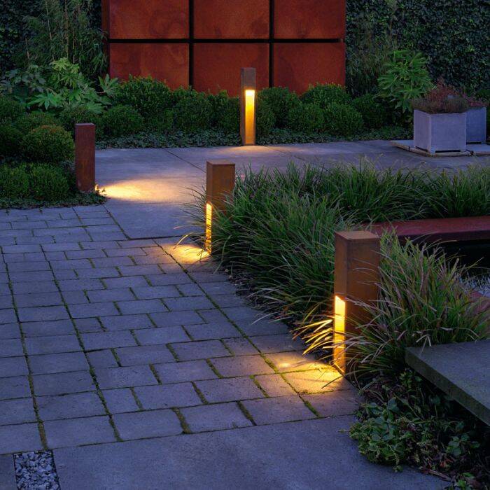 Image of SLV Rusty Slot 500 Outdoor Post Light