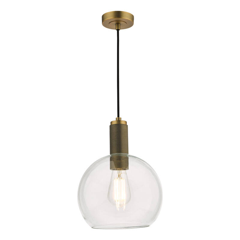 Image of Dar Nikolas Clear Glass Globe Ceiling Pendant Light
