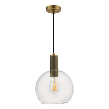 Image of Dar Nikolas Clear Glass Globe Ceiling Pendant Light