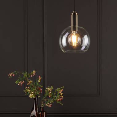 Image of Dar Nikolas Clear Glass Globe Ceiling Pendant Light