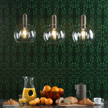 Image of Dar Nikolas Clear Glass Globe Ceiling Pendant Light