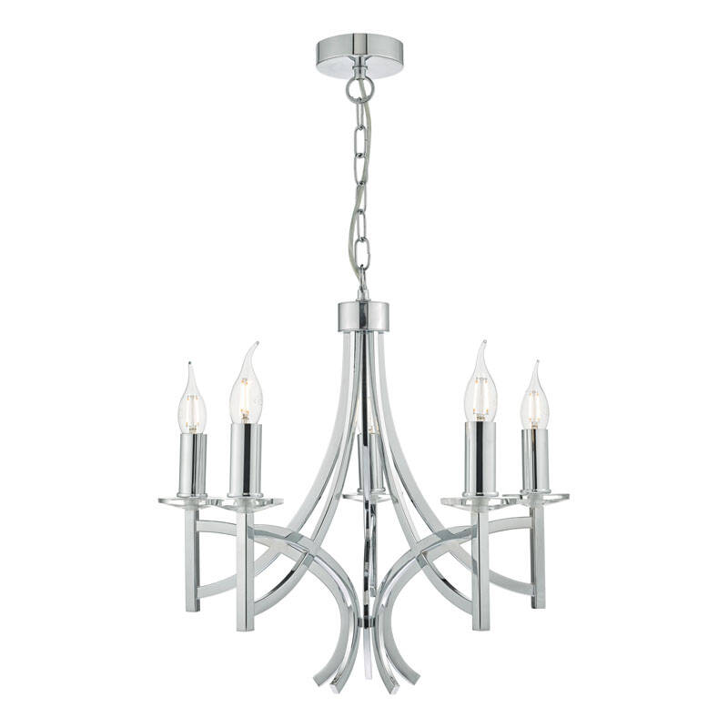 Image of Dar Lyon 5 Arm Ceiling Pendant Light