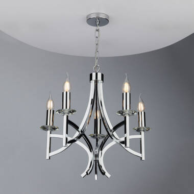 Image of Dar Lyon 5 Arm Ceiling Pendant Light