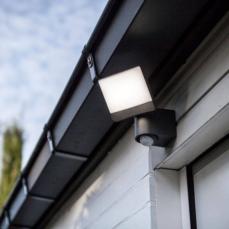 Image of Lutec Sunshine 12W Daylight LED Floodlight with PIR Sensor