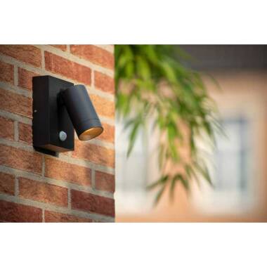Image of Lucide Taylor Outdoor Wall Mounted Spotlight with PIR Sensor