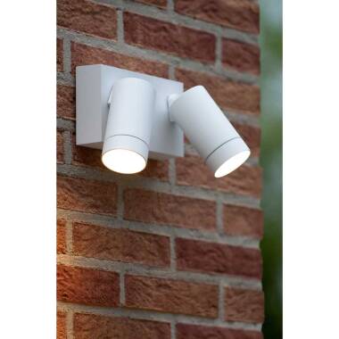 Image of Lucide Taylor Outdoor Wall Mounted Twin Spotlight with PIR Sensor