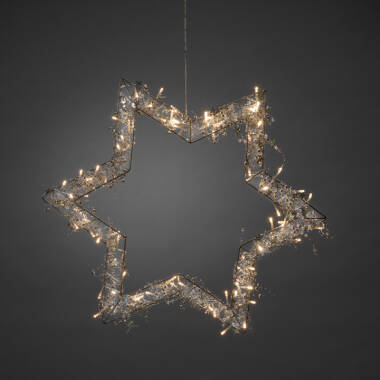 Konstsmide Christmas 60cm Warm White LED Star Wreath Decoration