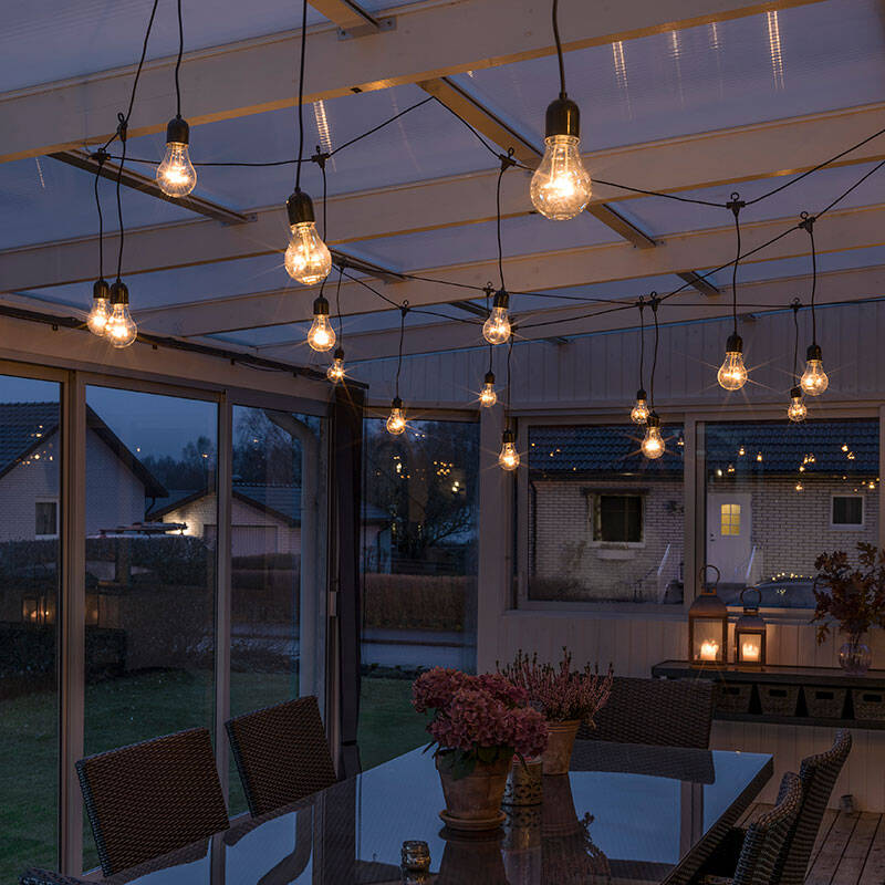 Image of Konstsmide 9.5M Amber LED GLS Hanging Festoon Lights