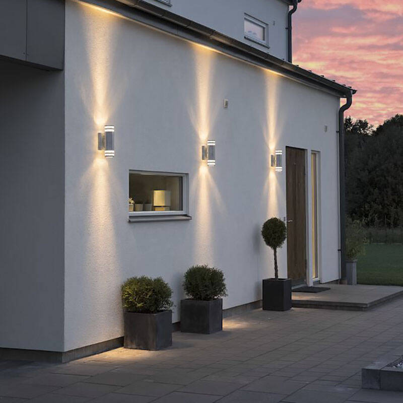 Image of Konstsmide Large Modena Glass Outdoor Up & Down Wall Light