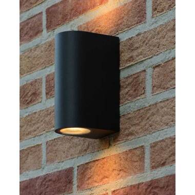 Image of Lucide Zaro Curved Outdoor Up & Down Wall Light