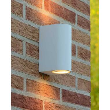 Image of Lucide Zaro Curved Outdoor Up & Down Wall Light
