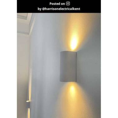 Image of Lucide Zaro Curved Outdoor Up & Down Wall Light