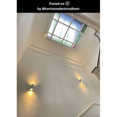 Image of Lucide Zaro Curved Outdoor Up & Down Wall Light