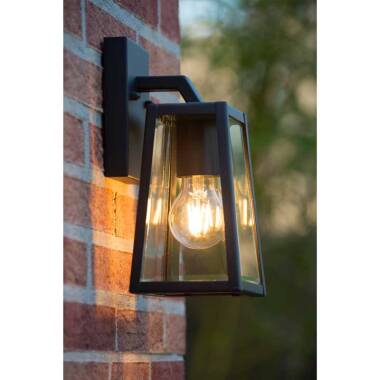 Image of Lucide Large Matslot Outdoor Hanging Lantern Wall Light