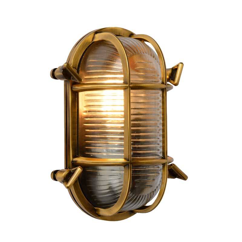 Image of Lucide Dudley Oval Outdoor Flush Wall Light