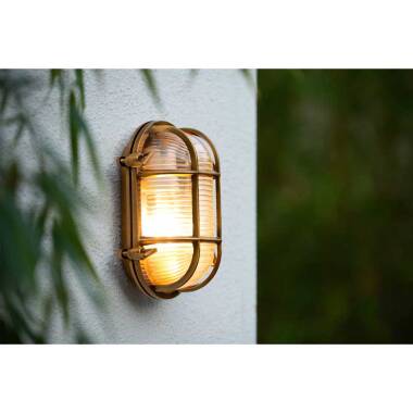 Image of Lucide Dudley Oval Outdoor Flush Wall Light