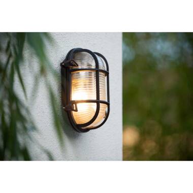 Image of Lucide Dudley Oval Outdoor Flush Wall Light
