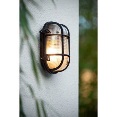 Image of Lucide Dudley Oval Outdoor Flush Wall Light